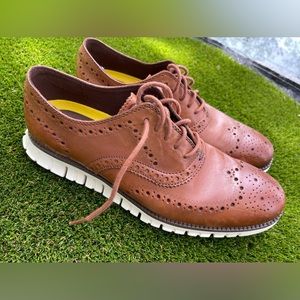 Cole Haan Zerogrand Wingtip Oxford  British Tan Leather - Size 9 1/2M